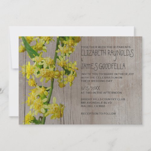 Rustic Solidago Wedding Invitations