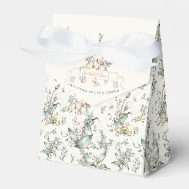 Rustic Some Bunny is One Floral Girl Cottagecore Favor Boxes | Zazzle