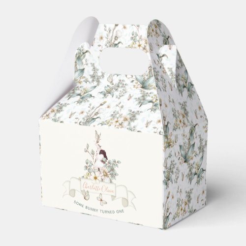 Rustic Some Bunny is One Floral Girl Cottagecore Favor Boxes