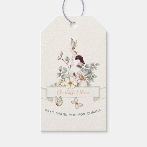 Rustic Some Bunny is One Floral Girl Cottagecore  Gift Tags