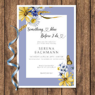 Rustic Something Blue Before I Do Bridal Shower Invitation