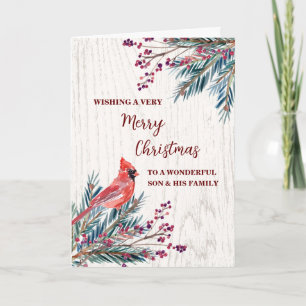 Rustic Son & Family Merry Christmas Card