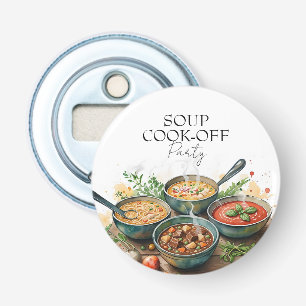 Rustic Soup Cook-Off Potluck Party Watercolor Bottle Opener