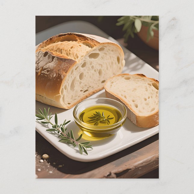 Rustic Sourdough Bread Olive Oil Postcard (Front)