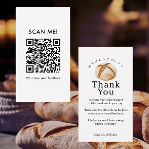 Rustic Sourdough Leave a Review QR Code Business Card