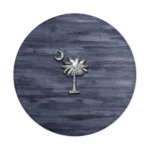 Rustic South Carolina Palmetto and Moon Coaster Set