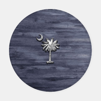 Rustic South Carolina Palmetto and Moon Coaster Set