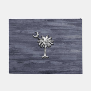 Rustic South Carolina Palmetto and Moon Doormat
