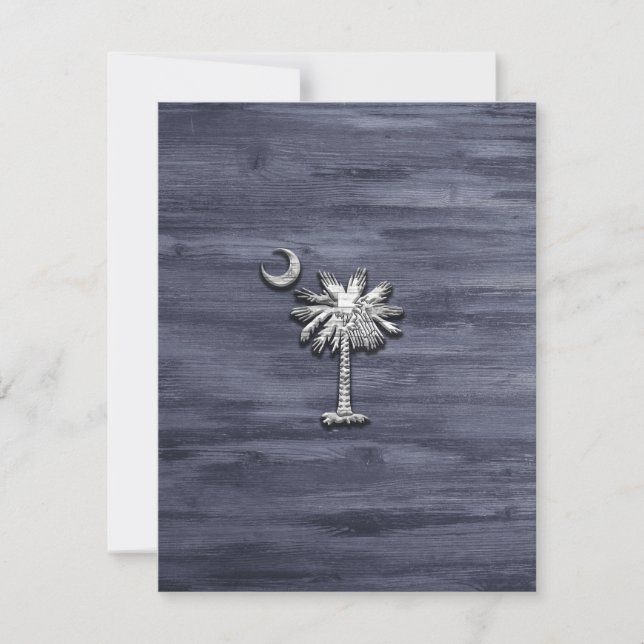 Rustic South Carolina Palmetto and Moon Thank You Card (Front)