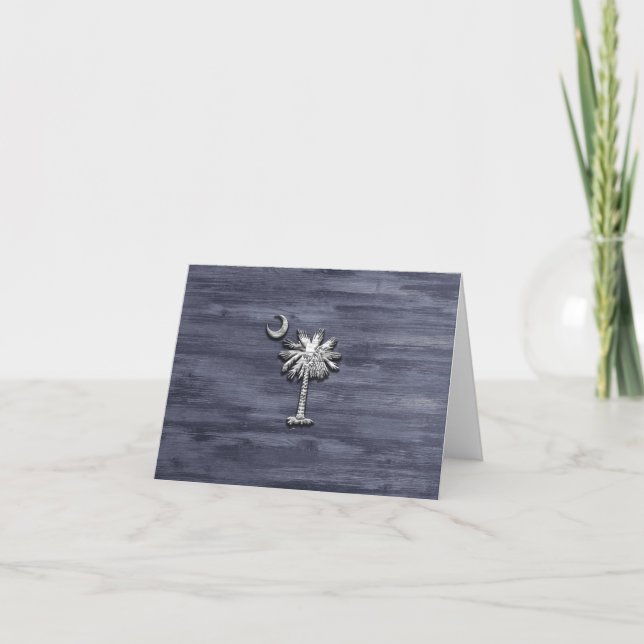 Rustic South Carolina Palmetto and Moon Thank You Card (Front)