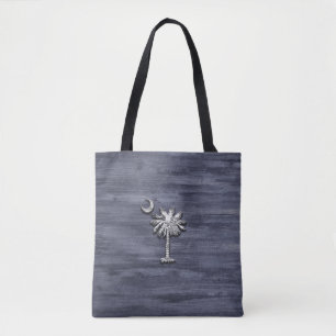 Rustic South Carolina Palmetto and Moon Tote Bag
