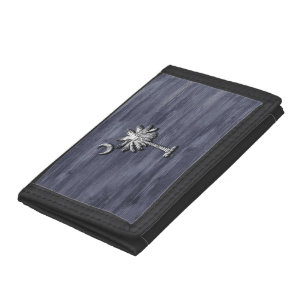Rustic South Carolina Palmetto and Moon Trifold Wallet