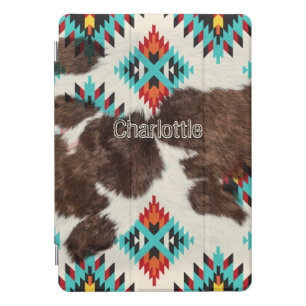 Rustic South Western Turquoise Cowhide iPad Pro Cover