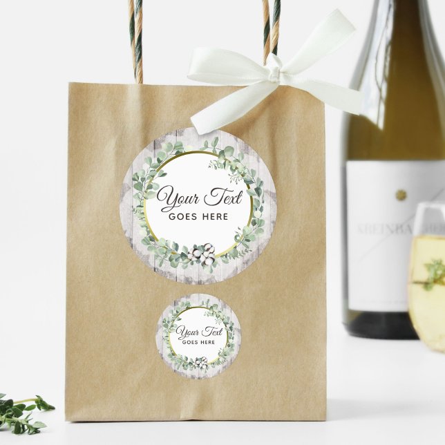 Rustic Southern Watercolor Cotton & Botanical Classic Round Sticker (Creator Uploaded)