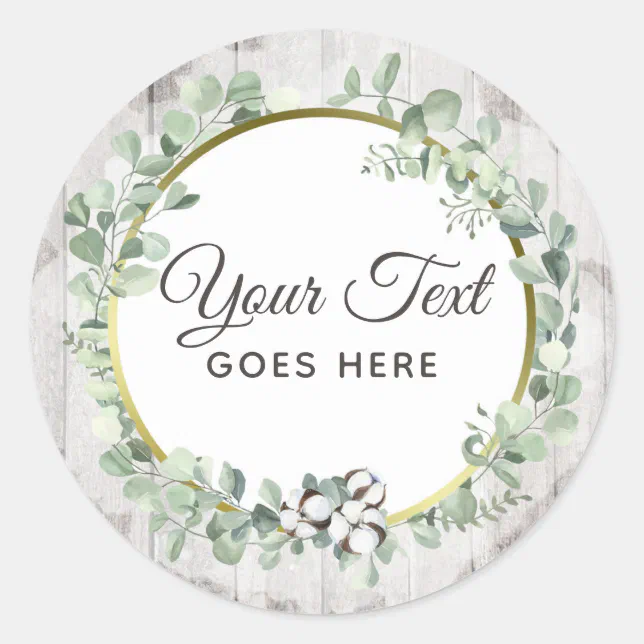 Rustic Southern Watercolor Cotton & Botanical Classic Round Sticker ...