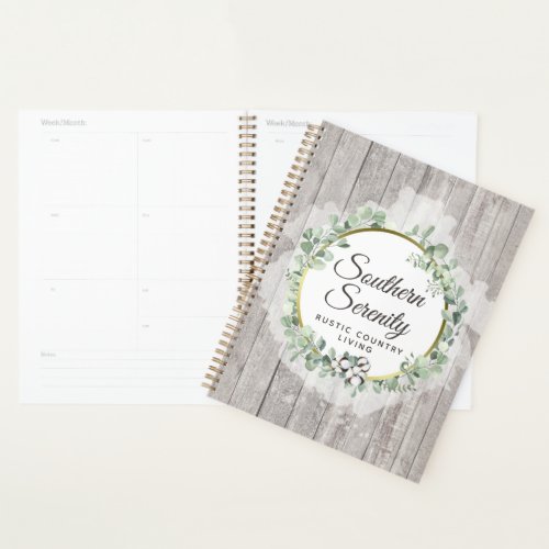 Rustic Southern Watercolor Cotton  Botanical Planner