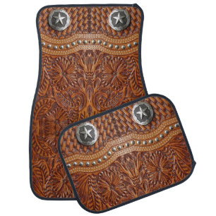 Rustic Southwest Cowboy Western Country Pattern Car Floor Mat
