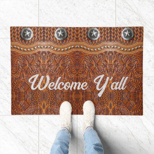 Rustic Southwest Cowboy Western Country Pattern Doormat