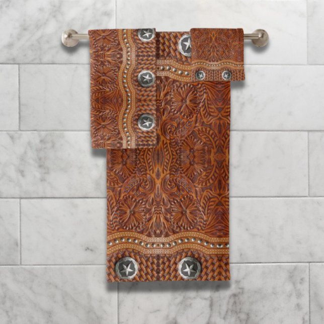 Rustic Southwest Farmhouse Cowboy Western Country  Bath Towel Set (Rustic Southwest Farmhouse Cowboy Western Country Bath Towel Set)