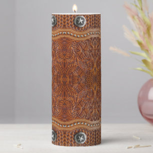 Rustic Southwest Farmhouse Cowboy Western Country  Pillar Candle