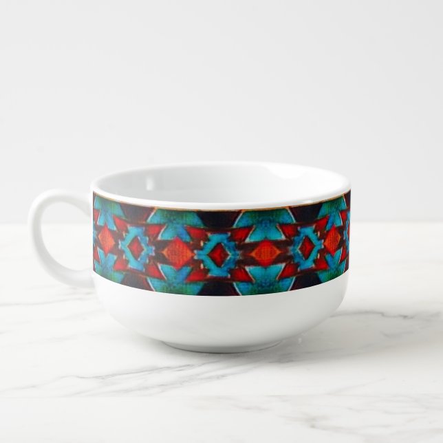 Rustic Southwest Pattern Soup Mug (Right)