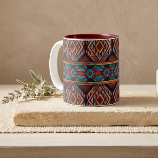 Rustic Southwest Pattern Two-Tone Coffee Mug