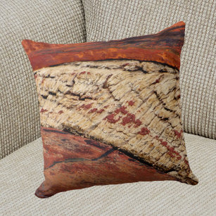 Rustic Southwest Red Brown Abstract Couch  Throw Pillow