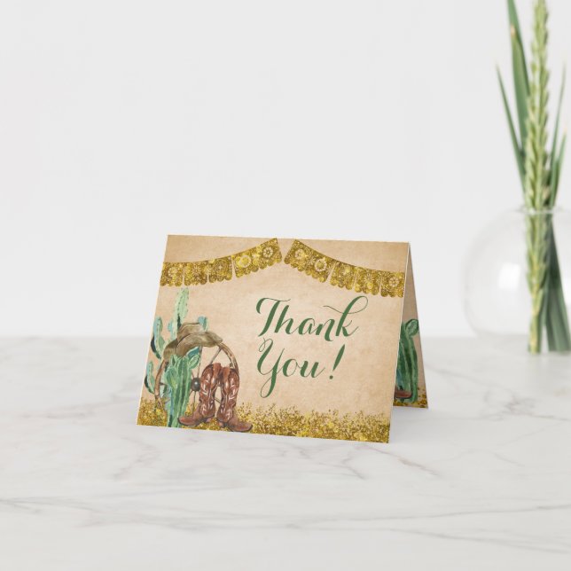 Rustic Southwestern Cowboy Birthday Folded Card (Front)