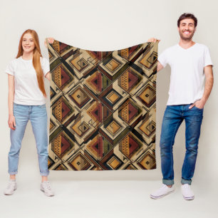 Rustic Southwestern Stripe Pattern (1) Fleece Blanket
