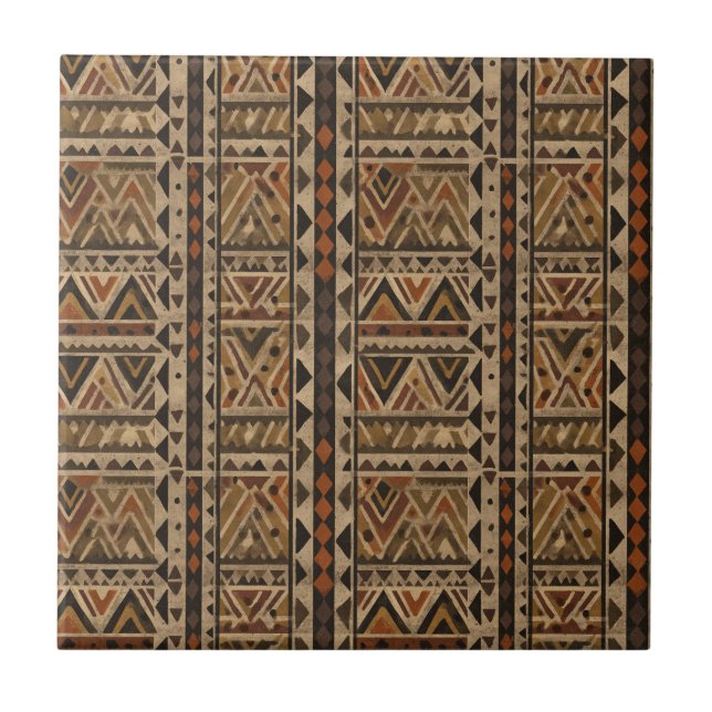Rustic Southwestern Stripe Pattern (2) Ceramic Tile (Front)