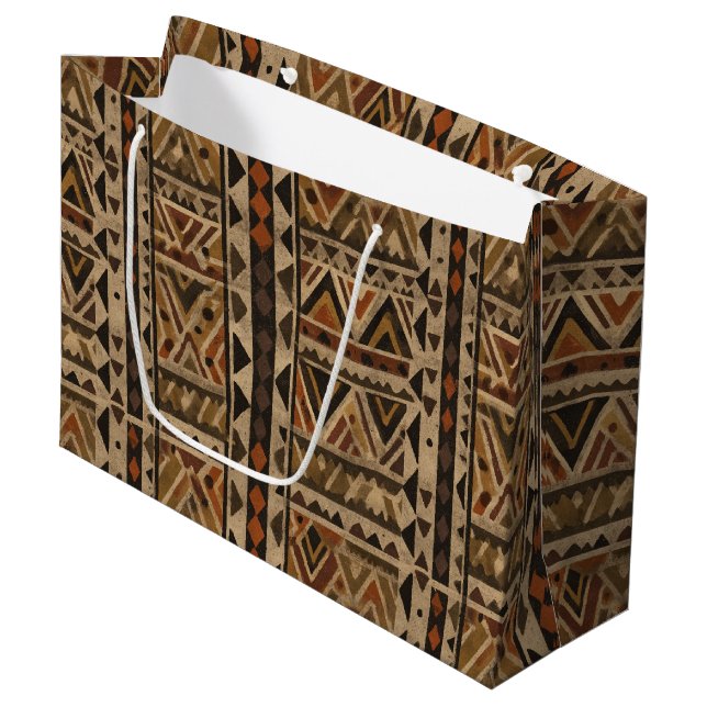 Rustic Southwestern Stripe Pattern (2) Large Gift Bag (Front Angled)