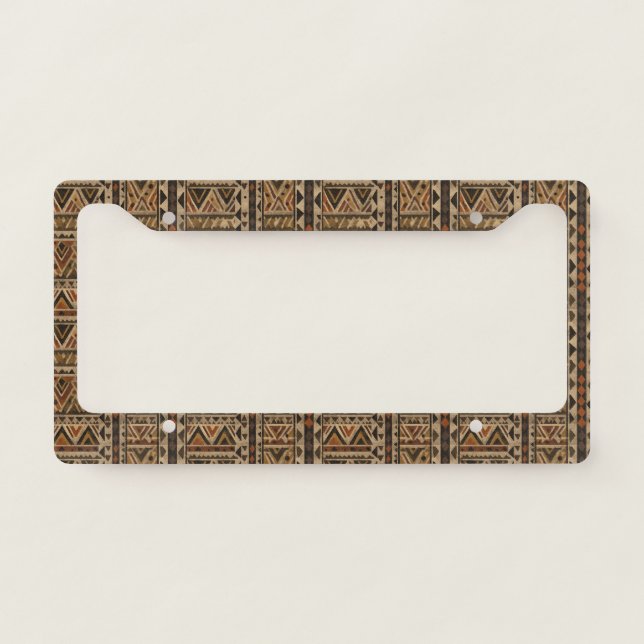 Rustic Southwestern Stripe Pattern (2) License Plate Frame (Front)