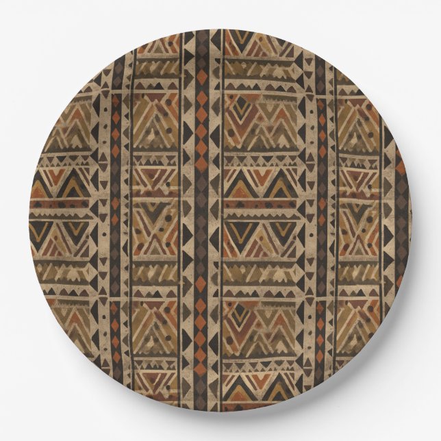 Rustic Southwestern Stripe Pattern (2) Paper Plates (Front)