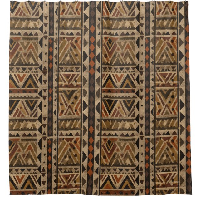 Rustic Southwestern Stripe Pattern (2) Shower Curtain (Front)