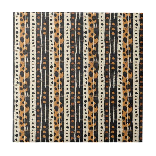 Rustic Southwestern Stripe Pattern (3) Ceramic Tile (Front)