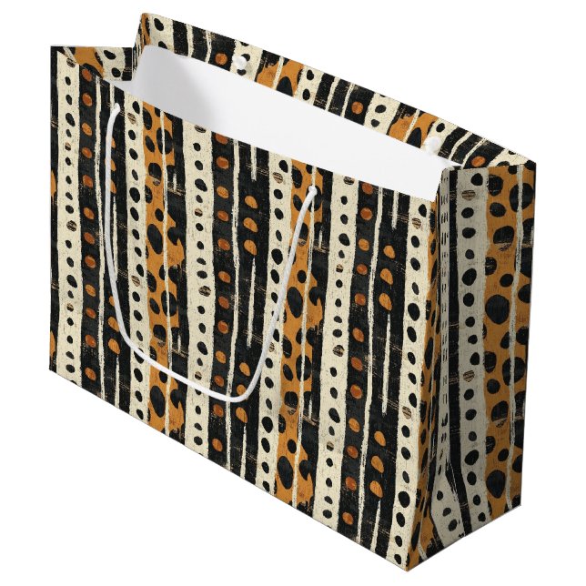 Rustic Southwestern Stripe Pattern (3) Large Gift Bag (Front Angled)