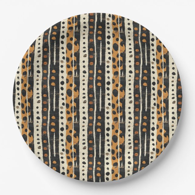 Rustic Southwestern Stripe Pattern (3) Paper Plates (Front)