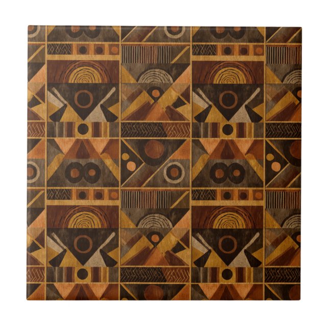 Rustic Southwestern Stripe Pattern (4) Ceramic Tile (Front)