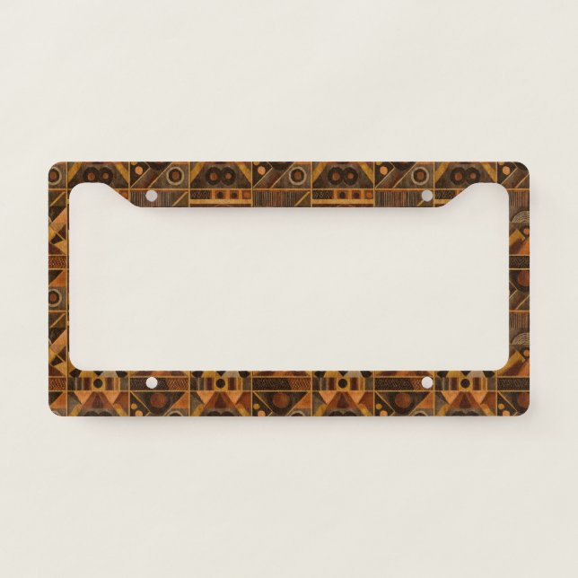 Rustic Southwestern Stripe Pattern (4) License Plate Frame (Front)