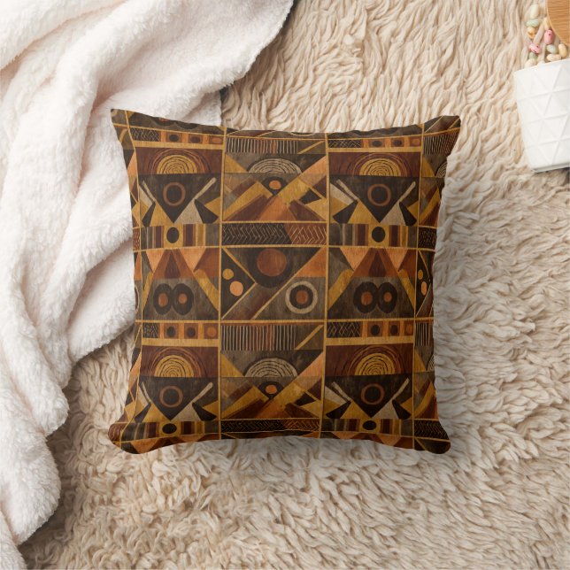 Rustic Southwestern Stripe Pattern (4) Throw Pillow (Blanket)
