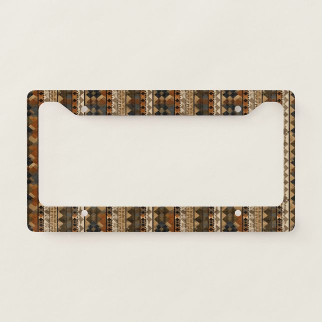Rustic Southwestern Stripe Pattern (5) License Plate Frame (Front)