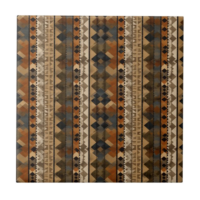 Rustic Southwestern Stripe Pattern (6) Ceramic Tile (Front)