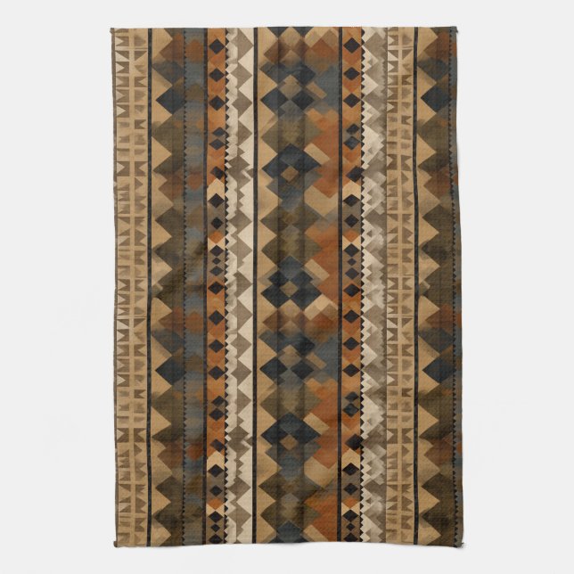 Rustic Southwestern Stripe Pattern (6) Kitchen Towel (Vertical)