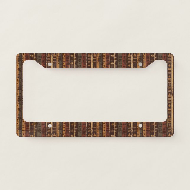 Rustic Southwestern Stripe Pattern (6) License Plate Frame (Front)