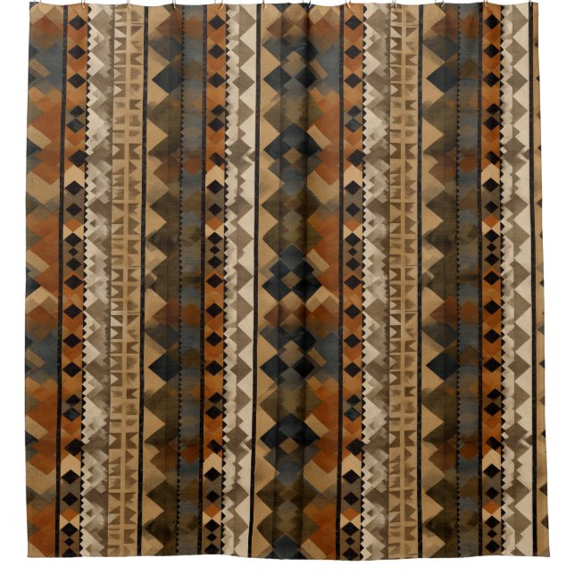Rustic Southwestern Stripe Pattern (6) Shower Curtain (Front)