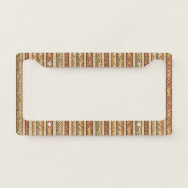 Rustic Southwestern Stripe Pattern (7) License Plate Frame (Front)