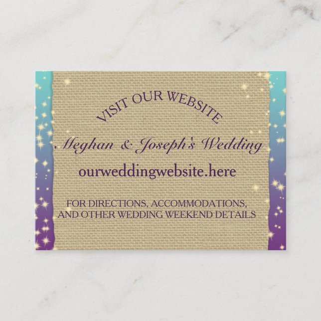 Rustic Sparkle Ombre' Wedding Information Insert (Front)