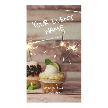 Rustic Sparkler Cupcake Birthday Celebration Digital Templates