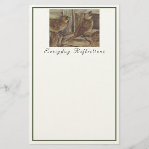 Rustic Sparrow Birds - Nature Inspired Everyday  Stationery