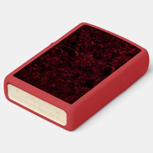 Rustic spongy red on dark background zippo lighter